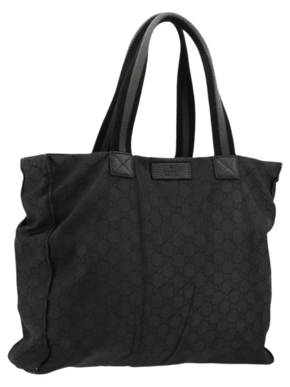 GUCCI GG Canvas Sherry Line Bag Nylon Outlet Black Silver 449178 Auth bs34813